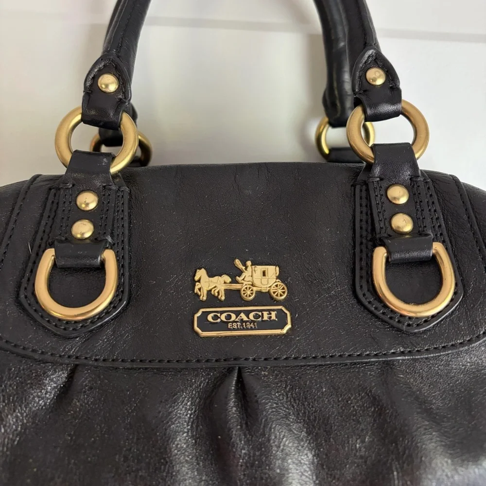Coach Madison Sabrina Satchel Vintage Black Bag 12937